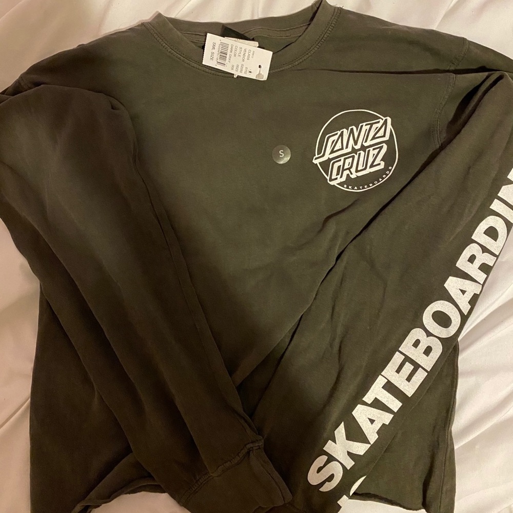 Santa Cruz grey long sleeve crop top